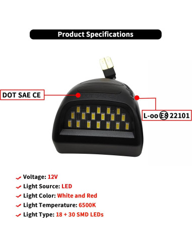 Luz Trasera LED AlyoNed Rojo para Chevy Silverado 2002-2013