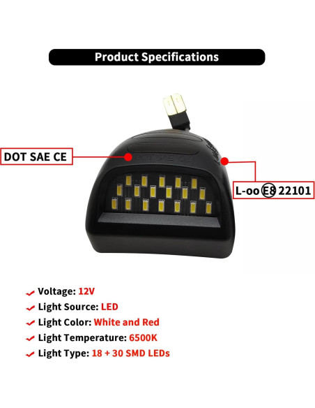 Luz Trasera LED AlyoNed Rojo para Chevy Silverado 2002-2013