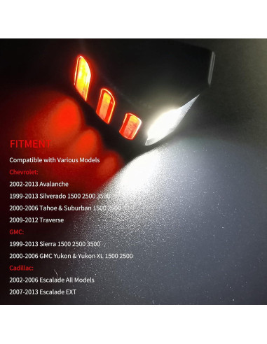 Luz Trasera LED AlyoNed Rojo para Chevy Silverado 2002-2013