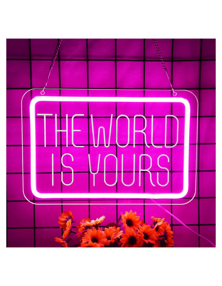Letrero Neón LED El Mundo Es Tuyo 30x20 cm Blecode Letrero Neón LED El Mundo Es Tuyo 30x20 cm Blecode
