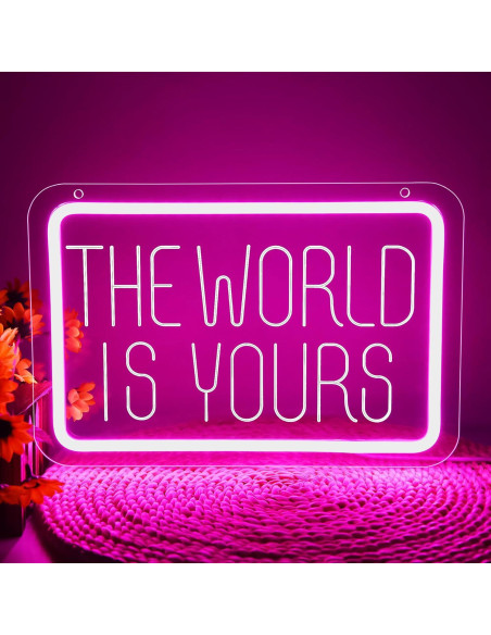 Letrero Neón LED El Mundo Es Tuyo 30x20 cm Blecode Letrero Neón LED El Mundo Es Tuyo 30x20 cm Blecode