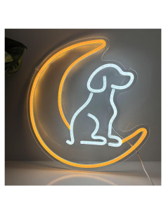 Cartel de Neón LED Perro HFHungkeong 35x34 cm Regulable