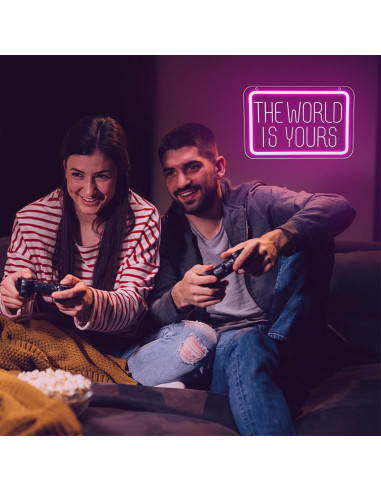 Letrero Neón LED El Mundo Es Tuyo 30x20 cm Blecode
