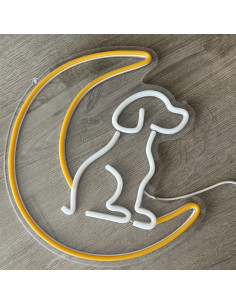 Cartel de Neón LED Perro HFHungkeong 35x34 cm Regulable 2