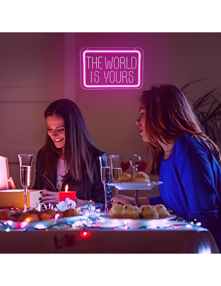 Letrero Neón LED El Mundo Es Tuyo 30x20 cm Blecode Letrero Neón LED El Mundo Es Tuyo 30x20 cm Blecode