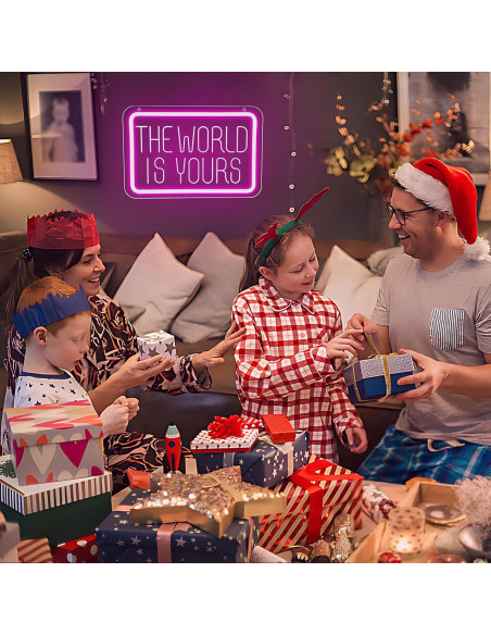 Letrero Neón LED El Mundo Es Tuyo 30x20 cm Blecode Letrero Neón LED El Mundo Es Tuyo 30x20 cm Blecode