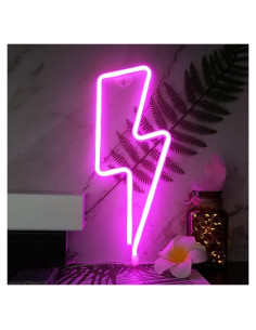 Luz Neon LED Rayo Rosa YouOKLight para Decoración de Pared