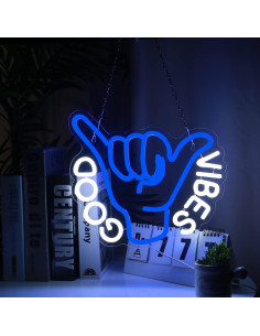 Letrero de Neón LED Buenas Vibras SHINEMYWAY 27x33 cm USB 2