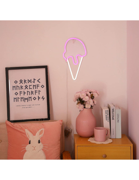 Luz Nocturna Helado YAOZHOU LED Rosa 4.5V Decoración