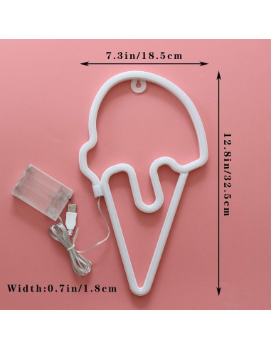 Luz Nocturna Helado YAOZHOU LED Rosa 4.5V Decoración