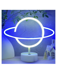 Lámpara Decorativa LED Planetaria HOHOSIGN Azul y Blanca