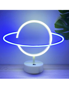 Lámpara Decorativa LED Planetaria HOHOSIGN Azul y Blanca 2