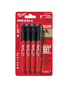 Marcador Punta Fina Milwaukee 48-22-3104 Negro Paquete 4