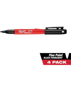 Marcador Punta Fina Milwaukee 48-22-3104 Negro Paquete 4 2
