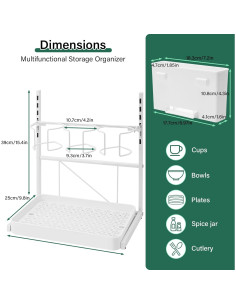 Organizador de Tazas Velfree 3 Ranuras Acero al Carbono 2