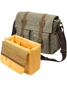 Bolsa de Mensajero Impermeable P-chaos6039 para Cámara DSLR Verde 2