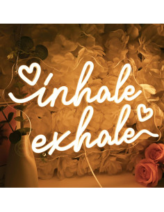 Letrero Neon Inhale Exhale 40x23cm LED Decoración Habitaciones 2