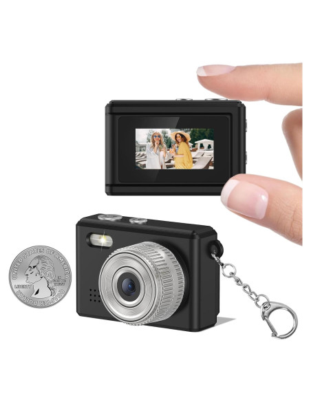 Mini Cámara Digital Llaverito EVIOAUO 1080P Compacta Negra