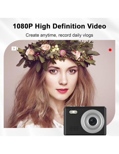 Mini Cámara Digital Llaverito EVIOAUO 1080P Compacta Negra