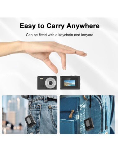 Mini Cámara Digital Llaverito EVIOAUO 1080P Compacta Negra