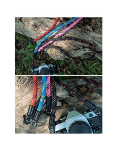 Correa de cámara Eorefo 100cm Nylon Rojo/Negro para DSLR