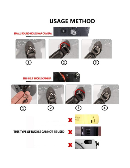 Correa de cámara Eorefo 100cm Nylon Rojo/Negro para DSLR