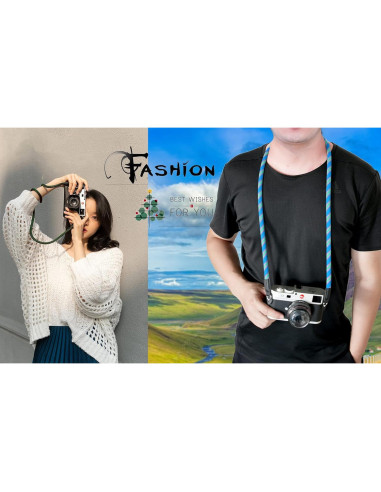 Correa de cámara Eorefo 100cm Nylon Rojo/Negro para DSLR