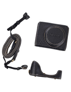 Funda de cámara Kinokoo para Canon G7X II y III - Cuero PU Negro