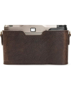 Funda de Cuero Real BolinUS para Cámara Contax T2 Café 2