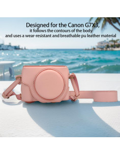 Funda de cámara Bowan para Sony G7X Mark II y III - Cuero PU Rosa 2