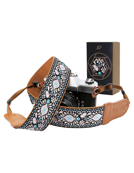 Correa de Cámara Ajustable Padwa Lifestyle Rosa Bordada 5cm