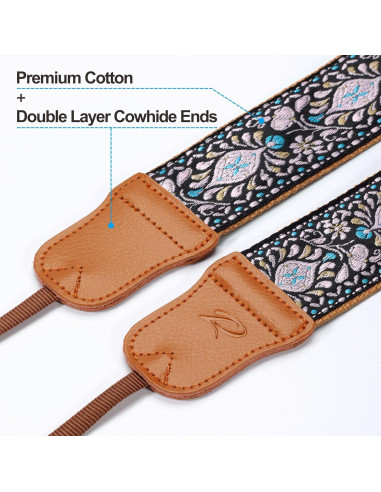 Correa de Cámara Ajustable Padwa Lifestyle Rosa Bordada 5cm