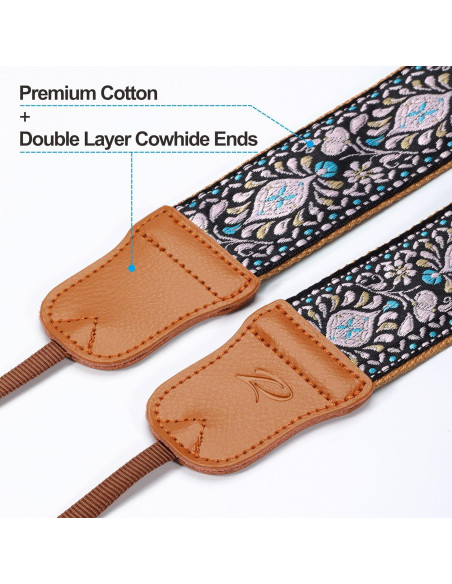 Correa de Cámara Ajustable Padwa Lifestyle Rosa Bordada 5cm