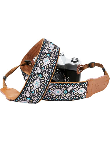 Correa de Cámara Ajustable Padwa Lifestyle Rosa Bordada 5cm