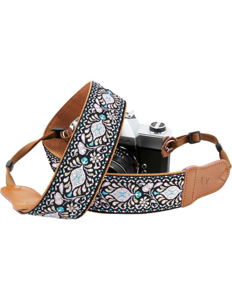 Correa de Cámara Ajustable Padwa Lifestyle Rosa Bordada 5cm