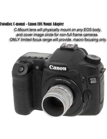 Adaptador de Montura Fotodiox C a Canon EOS con Chip Enfoque