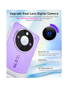 Cámara Digital 4K Veiimara VM-DCA1 64MP Doble Lente 120 2