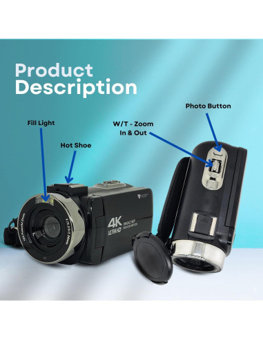 Cámara Digital Genius Tech GT-VCAM1 4K 42MP Zoom 18X