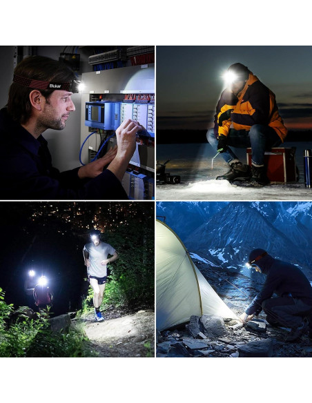 Linterna Frontal LED Blukar K9125 Recargable 2000L 2 Paquete