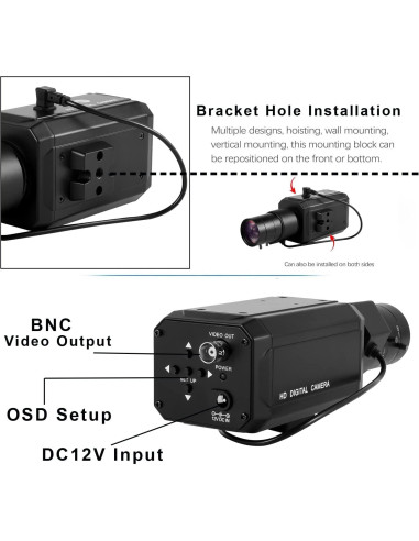 Cámara de Vigilancia CCTV 1/3 CCD HD 960H 1000TVL Varifocal 6-60mm