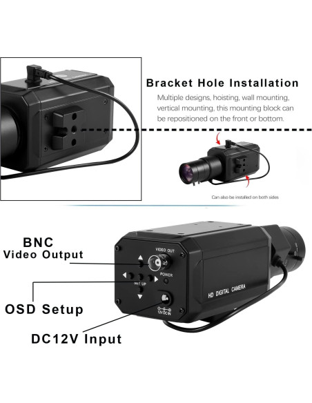 Cámara de Vigilancia CCTV 1/3 CCD HD 960H 1000TVL Varifocal 6-60mm