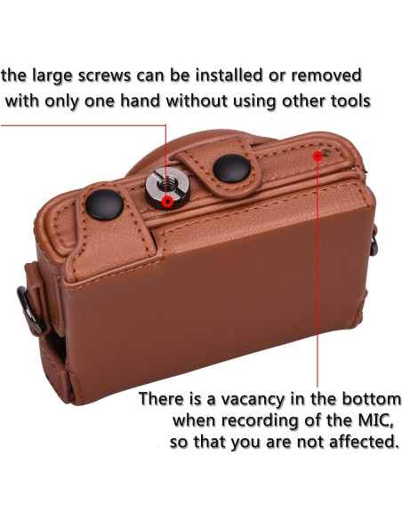 Funda de cuero XEVN para cámara Sony DSC-RX100 - Marrón