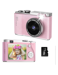 Cámara Digital Compacta Weleecty A5000 48MP Rosa con 32GB