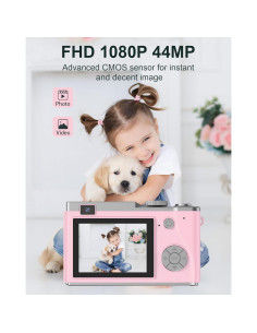 Cámara Digital Compacta Weleecty A5000 48MP Rosa con 32GB 2