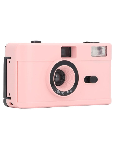 Cámara de película Jectse 35mm reutilizable rosa con flash
