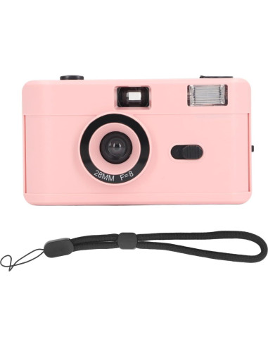 Cámara de película Jectse 35mm reutilizable rosa con flash