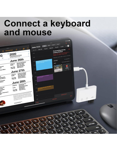 Adaptador USB C a USB Pukiou 3 en 1 para iPhone 15/16/16e