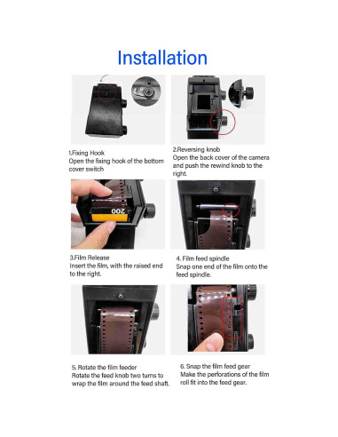 Cámara de película retro TLR 35mm Yosoo DIY doble lente