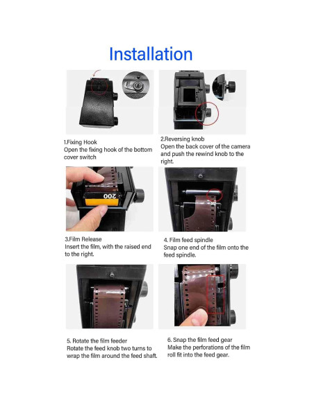 Cámara de película retro TLR 35mm Yosoo DIY doble lente