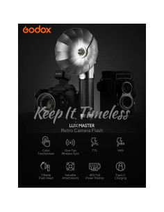 Flash Retro Godox Lux Master GN25 HSS TTL 6000K para Cámara 2